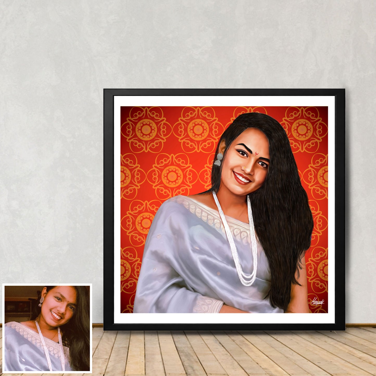 Custom Digital Portrait from Photo (1 Person) | Personalized Artwork Gift India